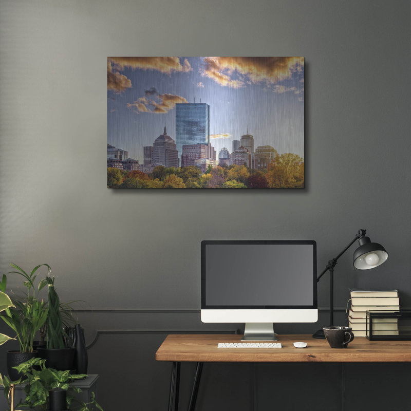 Mur en métal Latitude Autumn® «Autumn In Boston» par Rick Berk, H 24 po x l 36 po