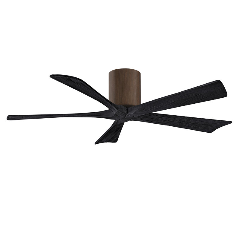Ventilateur à pales encastré 5 pales Irene, Noyer, Noir mat, 52"