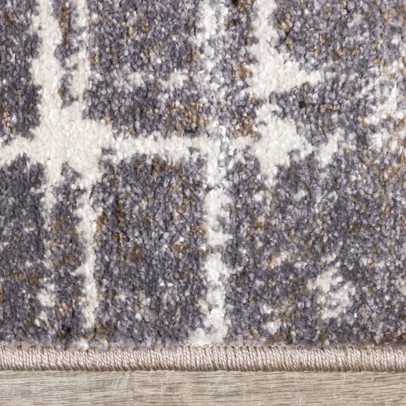 Tapis classique brun / gris, Rectangle 6 pi 7 po x 9 pi 7 po
