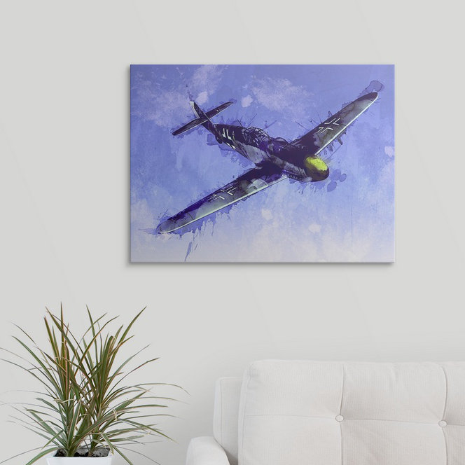 «Messerschmitt Bf 109» par Deschamps, impression, H 27 po x l 36 po x P 1,5 po, Toile