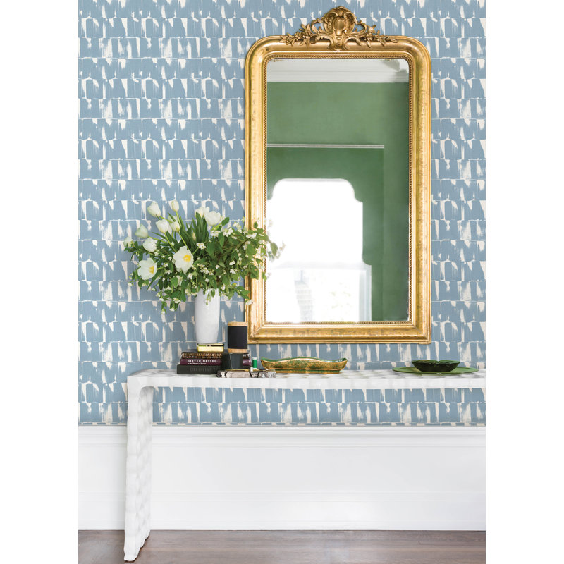Bancroft Striped Wallpaper Roll, Blue