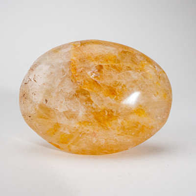 Genuine Polished Lemon Quartz Palm Stone