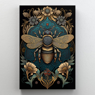 Coquelicots et abeilles - impression sur toile tendue