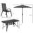Modern Patio Conversation Set with Flexible Tilt Umbrella-1197474360