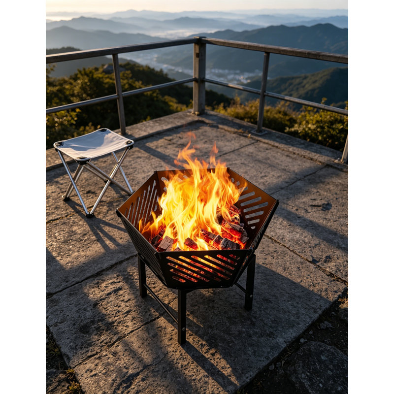 22.5in Portable Hexagon Smokeless Fire Pit with Bag