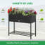 Lit de jardin surélevé Outsunny / boîte à fleurs surélevée avec aspect osier en rotin / tablette de rangement pour outils / conception portable pour herbes / légumes / fleurs / noir