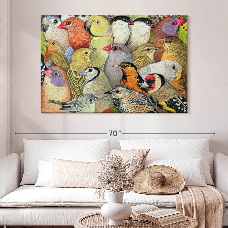 Patchwork Birds, 34" H x 51" W