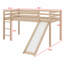 Lit simple mezzanine bas avec glissade, échelle, barrières de sécurité-2004822514