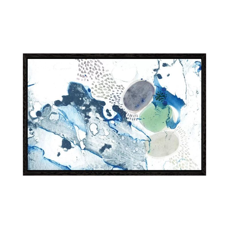 Blue Marble 1 Piece Painting on Canvas, 152.5 cm H x 101.5 cm W, Black Floater Framed