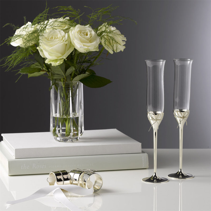 Vera Wang Love Knots Toasting Flutes Silver