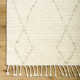 Talon Geometric Hand-Knotted Wool Area Rug in Cream