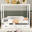 Kuster Wood Twin Size Wooden Canopy Daybed with 3 in 1 Storage Drawers-1882098650