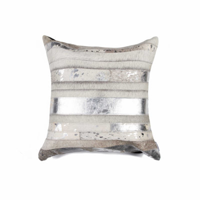 18" Abstract Cowhide Throw Pillow