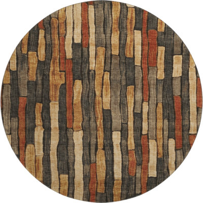 Premium Machine Washable Kumbhar AMF1301 Stripes Rug