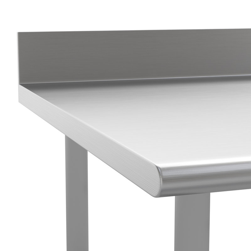 Table de cuisine et de préparation commerciale en acier inoxydable avec dosseret