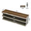 Upholstered Bench with Shelves