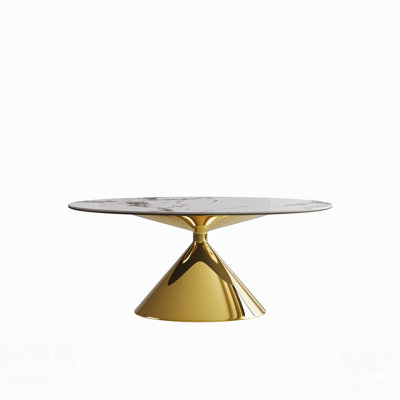 Luxury Oval Marble Dining Table With Gold Stainless Steel Base, Perfect For Modern And Elegant Dining Rooms, Seats 4-6 People