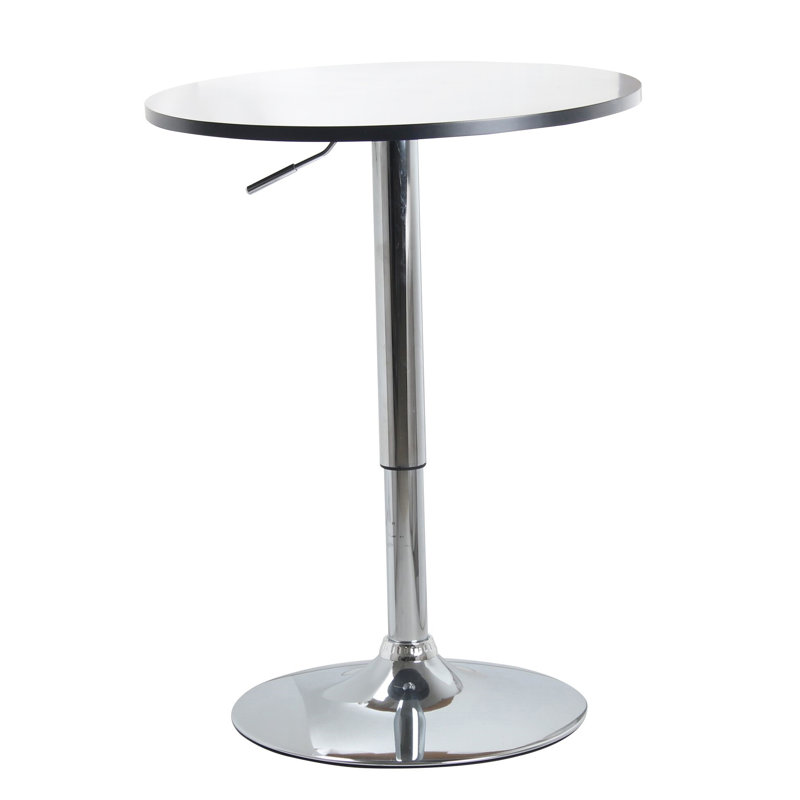 Higgins Round Solid Wood Top Metal Base Dining Table, White