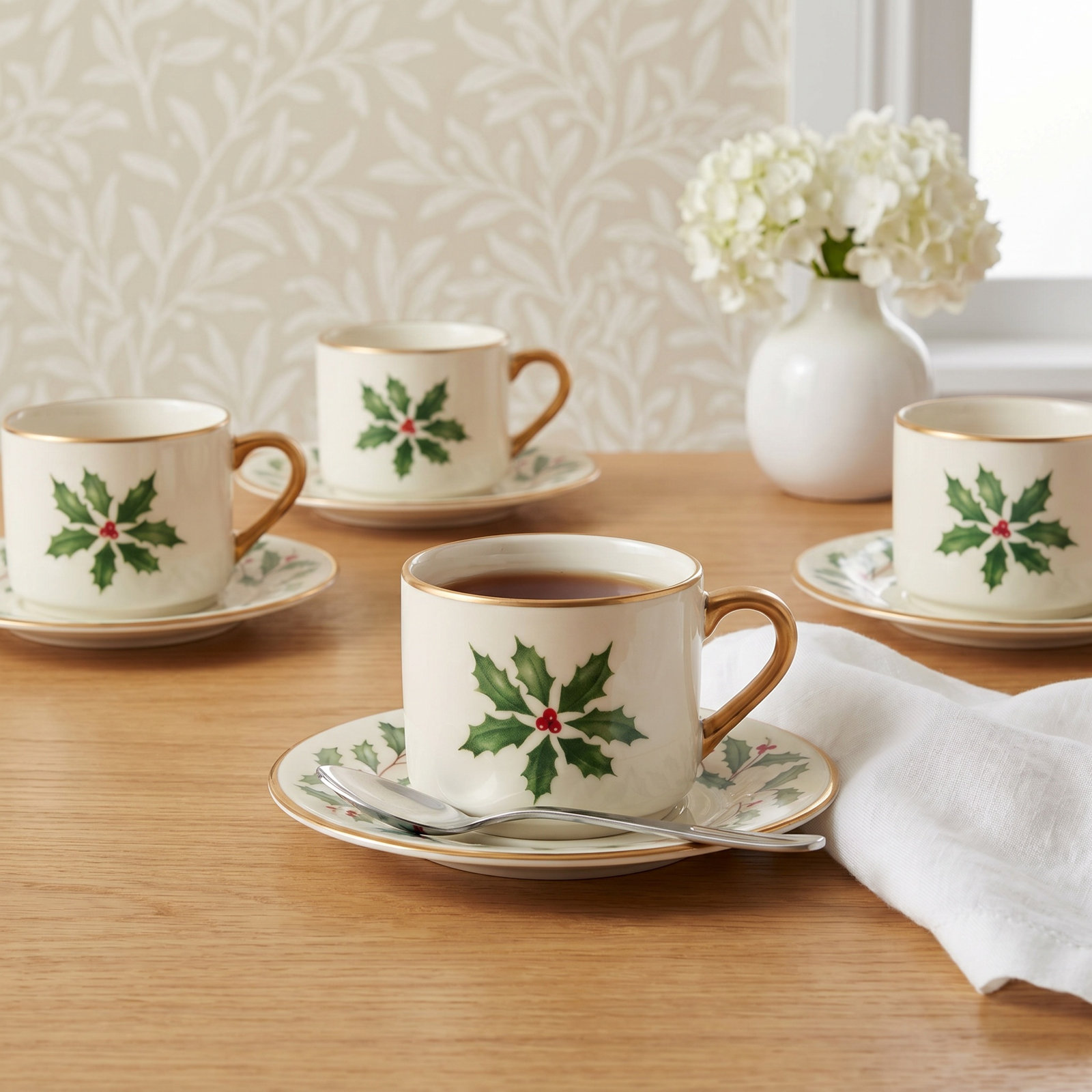 Holiday Espresso Cup & Saucer, S/4