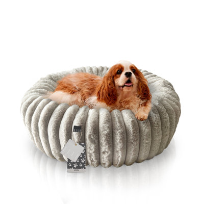 Elle Décor Round Wide Wale Pet Cuddler Bed, Anti-skid Bottom, Bedding For Dogs And Cats