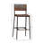 Jevhen Acacia Wood & Metal Bar Stool, Antique Brown