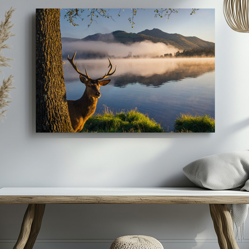 Reproduction d'art sur toile, "Un cerf majestueux avec des bois éminents", H 30 po x l 30 po