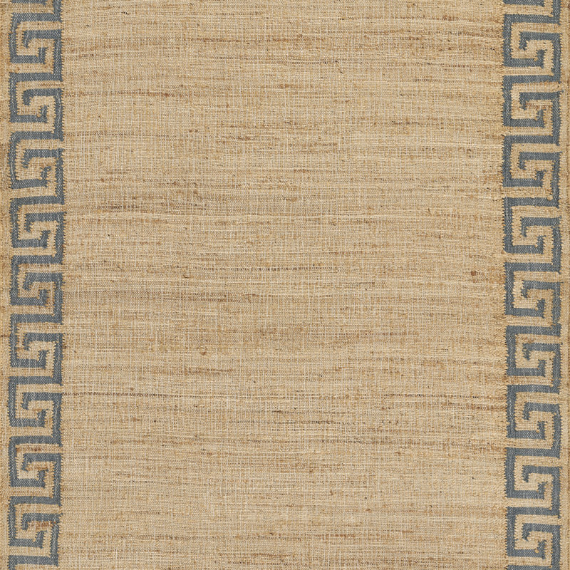 Erin Gates by Momeni Orchard Greek Key Jute and Wool Hand Woven Blue Area Rug , Rectangle 3'6" x 5'6"