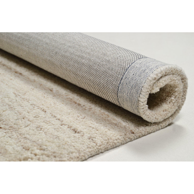 Brigden Handcrafted Wool Beige Rug, Rectangular 240 x 340 cm