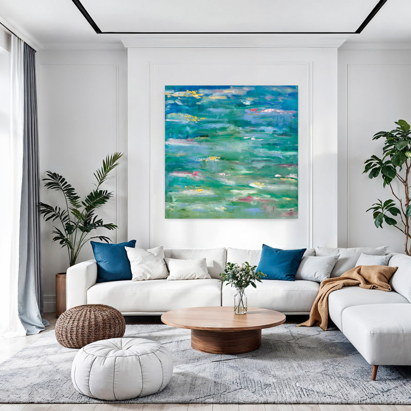 Hommage à Monet, art contemporain abstrait, H 48 po x l 48 po