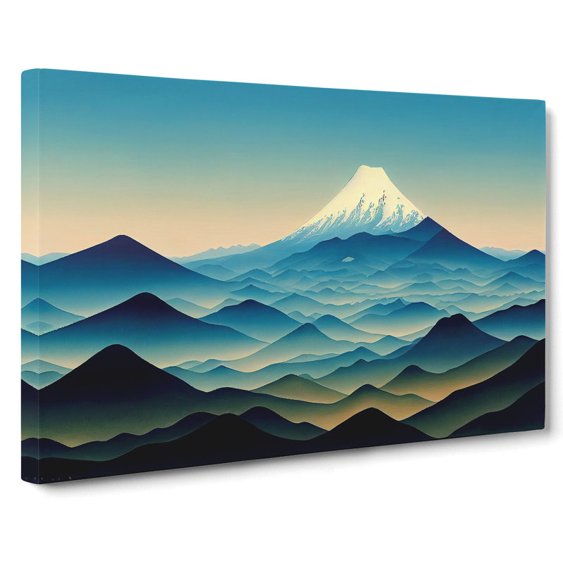 Timeless Japanese Mountains - Wrapped Canvas Print, 35cm H x 50cm W x 3cm D
