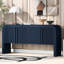 Console de 62,2 pouces à motif de vagues avec 4 portes et une tablette réglable, un canapé incurvé derrière le canapé, une table d'entrée étroite pour le salon, le vestibule et le couloir-1027810229