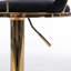Ensemble de 2 tabourets de bar, avec velours de levage mécanique réglable en hauteur et tabouret de bar simple Golden Leg - noir