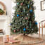 Jupe d'arbre de Noël faite à la main en jute - scène de forêt brodée - 60 po