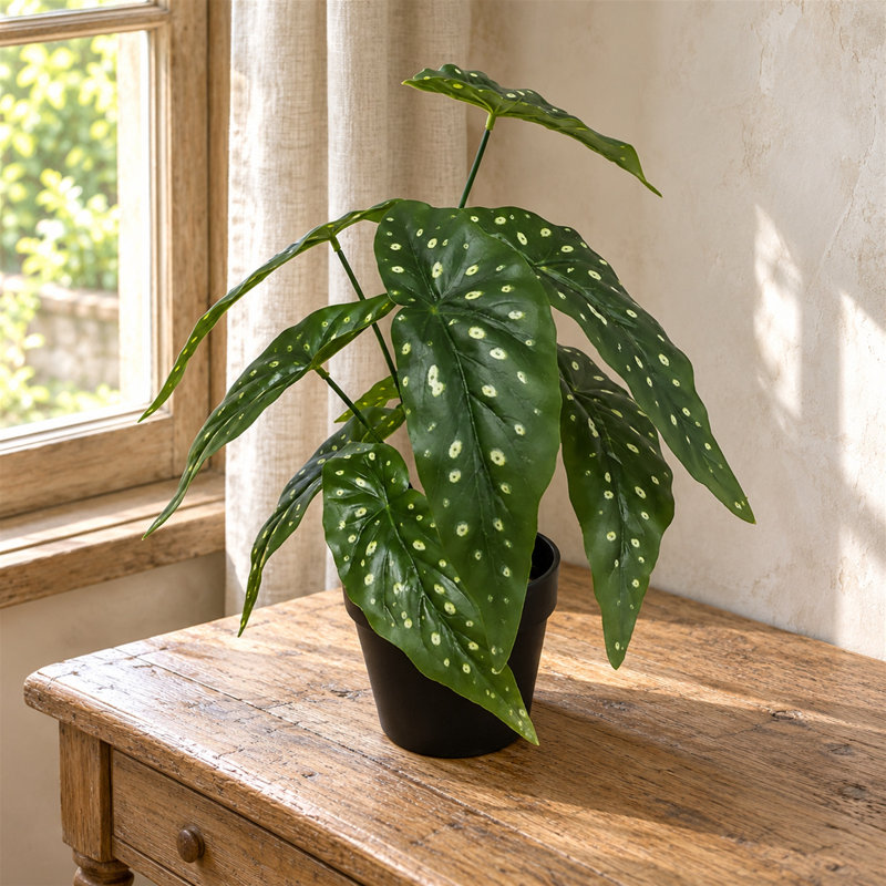 35 cm H Faux Foliage and evergreen Plant in Plastic Pot Liner, 35cm H x 25cm W x 25cm D