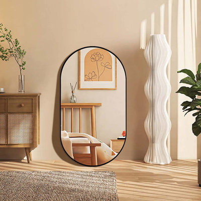 Miroir ovale en métal
