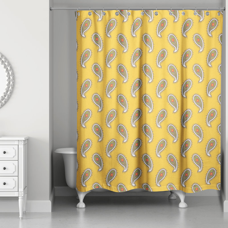 Rideau de douche simple Hames, Jaune