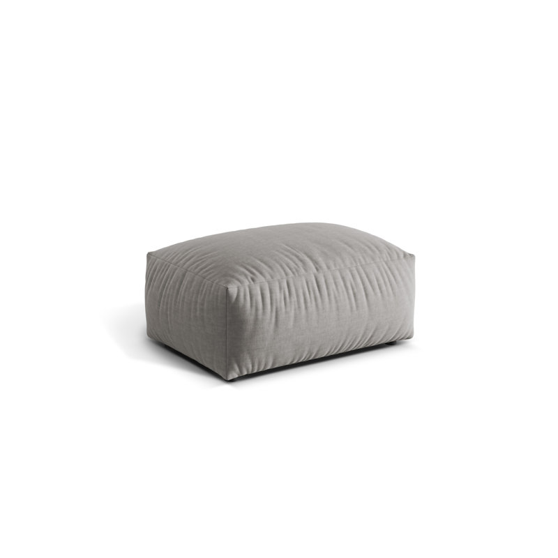 Carlens 65cm Wide Solid Colour Pouffe Ottoman, Light Grey