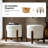 Lessman Modern 20"W Chenille Fully Assemble Round 4-in-1 Ottoman with Solid Wood Base-1281025794