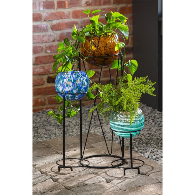 pots à fleurs en verre 3 pièces
