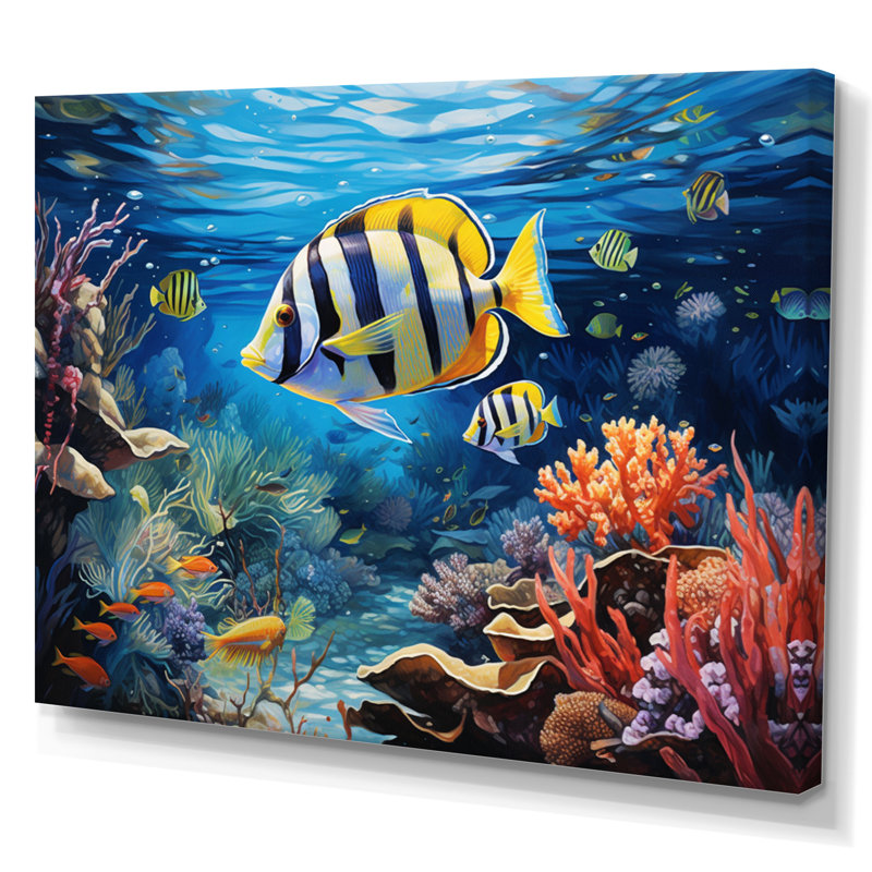 Caraibe Turquoise Waters I, reproduction d'art sur toile, Toile tendue, H 16 po x l 32 po x P 1 po