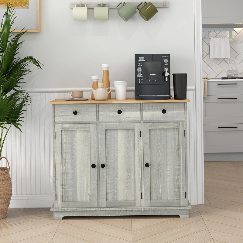 Armoire d'appoint avec tiroir, Gris