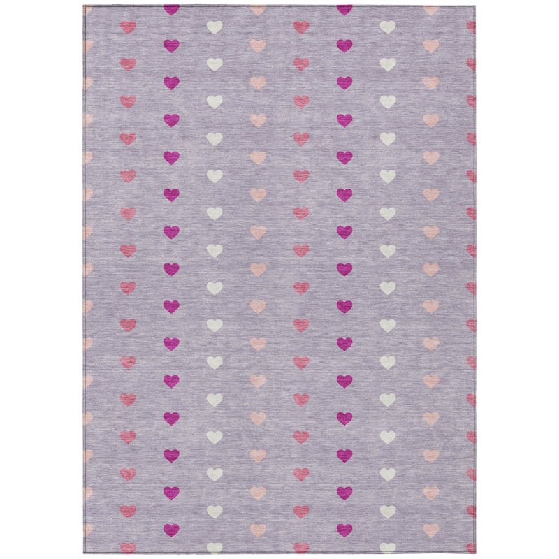 Machine Washable Indoor/Outdoor Chantille ACN2510 Kids Rug, Rectangle 2'6" x 3'10", Lavender