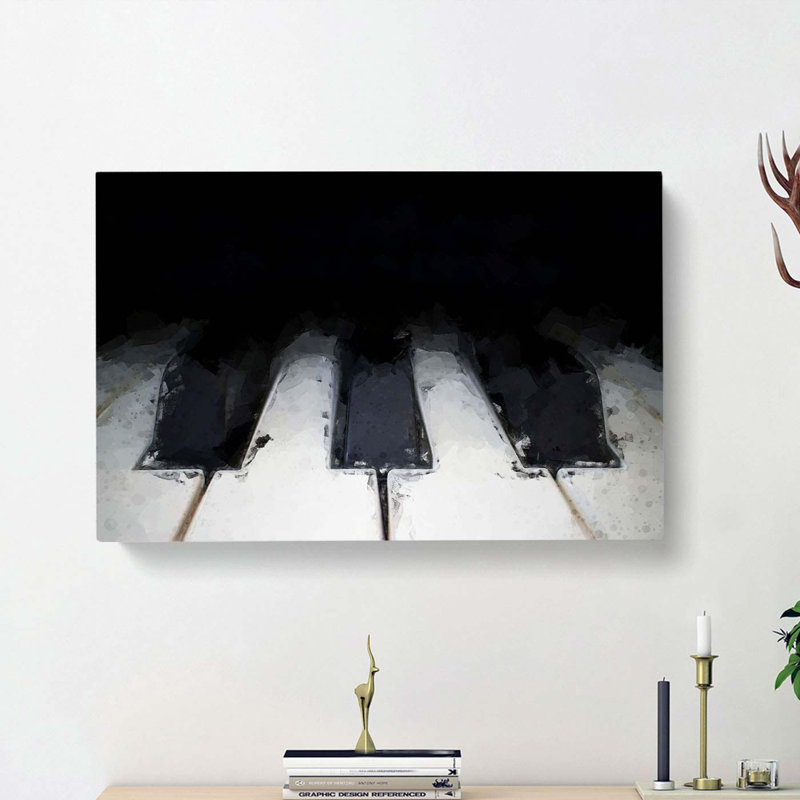 Keys Of The Piano In Abstract - Wrapped Canvas Painting, 35cm H x 50cm W x 3cm D
