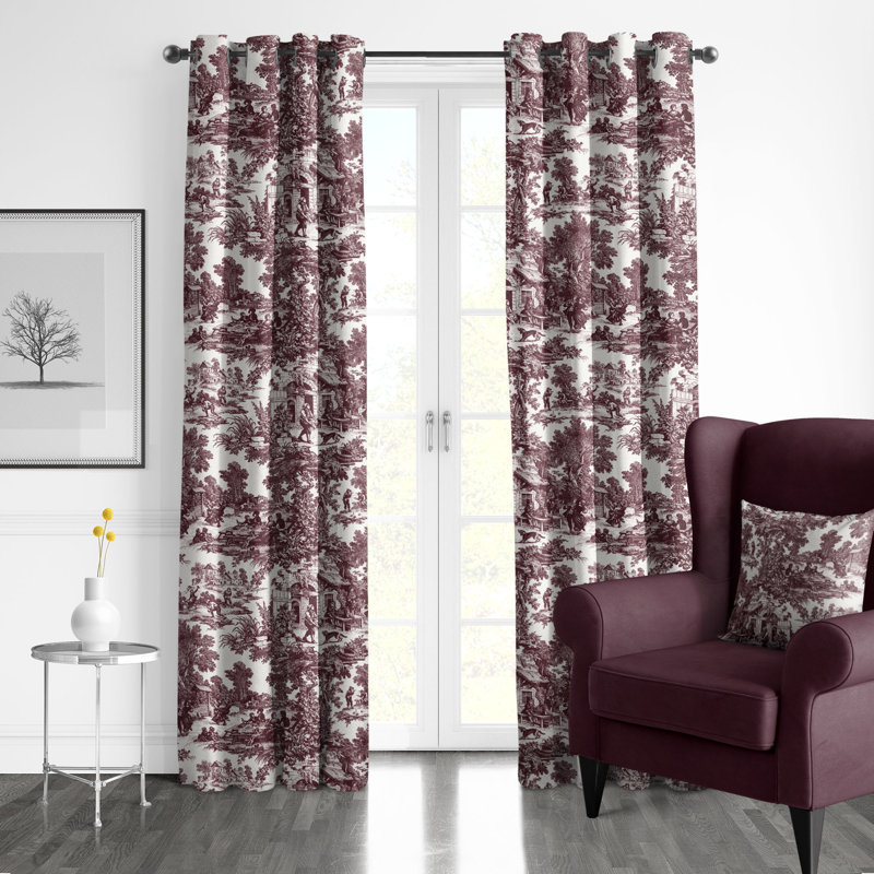 Paire de rideaux Au Village Toile, L 50 po x L 96 po, Merlot