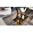68.9" Luxury Rectangular Tempered Glass Dining Table for 6-8, Modern Kitchen Dinner Table with Mirrored Gold Stainless Steel Pedestal Base for Dining Room