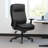 Executive Office Chair, Black Soft Vinyl, Nylon Base, 3 Paddle Tilt