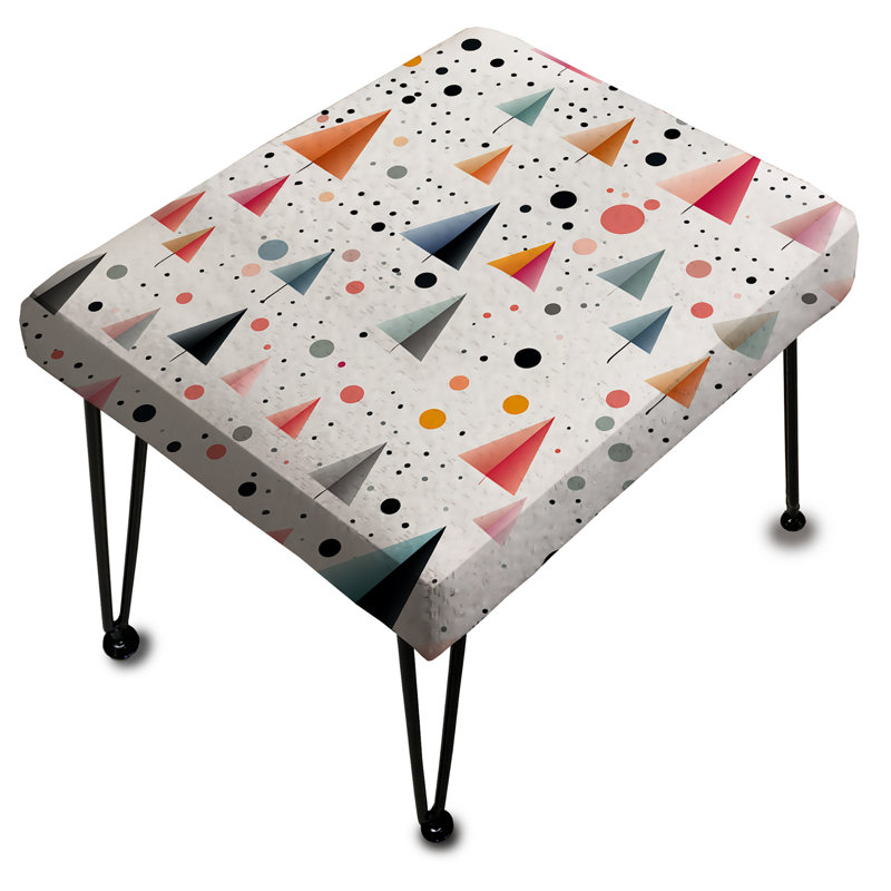 Tiny Triangles Pattern In Light Pink - Geometric Rectangle Ottoman