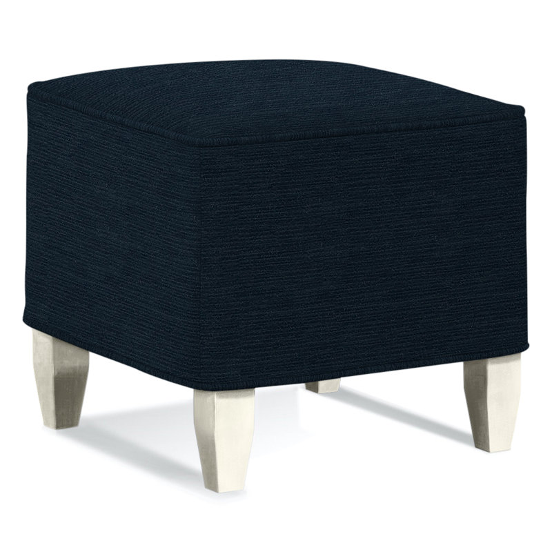 Brooklyn Square Ottoman, Brown Geometric, 0456-33, Antique Frost White