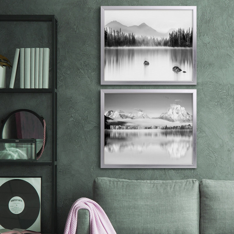 Reproduction de photo sur toile, Toile avec cadre argenté, Pas de tapis