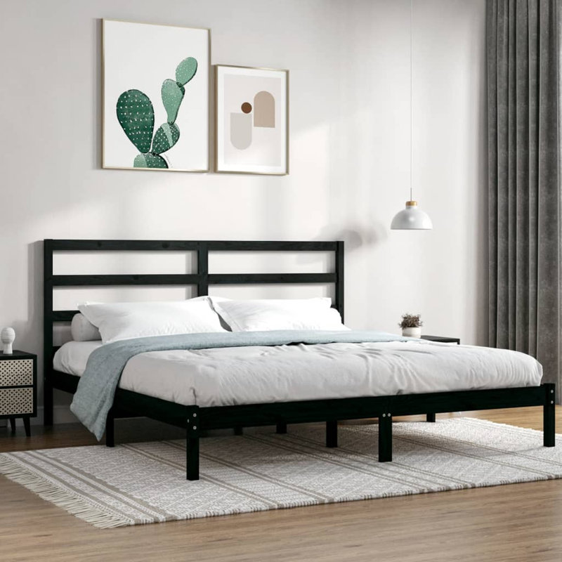Neuman Solid Wood Bed, 200 x 200cm, Honey Brown